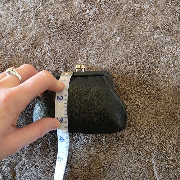 DOONEY & BOURKE Black Pebbled Leather Gold Kiss Lock Coin Purse NWT - Picture 14 of 15